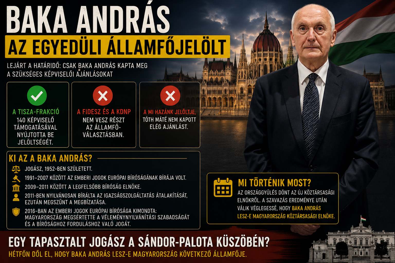 Baka András az egyedüli államfőjelölt